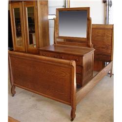 TWO PIECE OAK BEDROOM SUITE