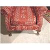 Image 3 : CHIPPENDALE STYLE UPHOLSTERED WING CHAIR
