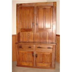 MASSIVE COUNTRY PINE STEP BACK CUPBOARD