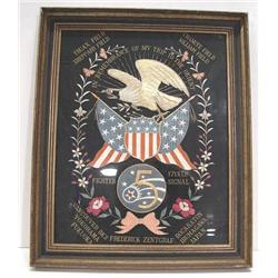 FRAMED U.S. WORLD WAR 2 MILITARY SILK