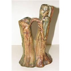 WELLER POTTERY WOODCRAFT DOUBLE BUD VASE