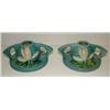 Image 1 : PAIR OF ROSEVILLE WATER LILY, 1943 CANDLESTICKS