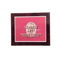 Dragnet Credits Plaque Movie Props