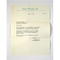 Gene Roddenberry Personal Star Trek Letter Movie Memorabilia