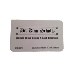 Django Dr. Schultz (Christoph Waltz) Business Card Movie Props