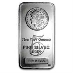 5 oz. Morgan Design Silver Bar - .999 Pure