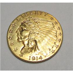 1914 D $ 2.5 Gold Indian High Grade