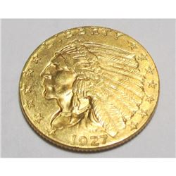 1927 $ 2.5 Gold Indian Quarter Eagle