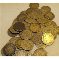 Lot of (50) Barber Dimes - Circulated