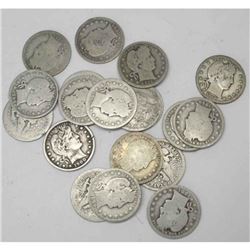 Lot of (20) Barber Quarters- Circulated