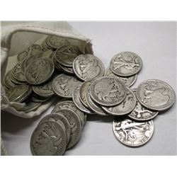 (50) Walking Liberty Half Dollars -90% Silver