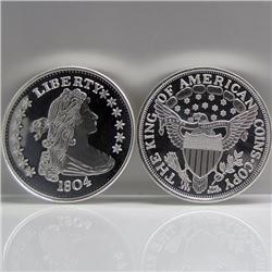 1 oz. 1804 Flwoing Hair Silver Bullion Round