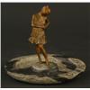 Image 1 : GERMAN FIGURAL BRONZE AND MARBLE DESK PIECE 