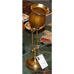 BRASS DESK LAMP WITH QUEZEL SHADE