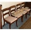 Image 1 : SET OF SIX MAHOGANY SABER LEG DINING CHAIRS 