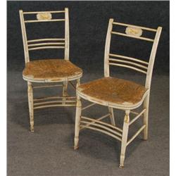 PAIR OF PAINTED FANCY CHAIRS 