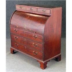 MAHOGANY CYLINDER ROLL SECRETARY