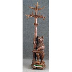 SWISS BLACK FOREST CARVED BEAR HALL STAND