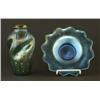 Image 1 : (2) ATTRIBUTED TO LOETZ ART GLASS VASE AND DISH 