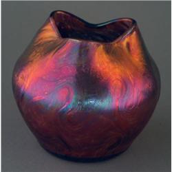 CONTINENTAL CRANBERRY ART GLASS VASE 