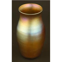 TIFFANY FAVRILE GOLD GLASS VASE 
