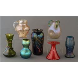 SEVEN PIECES OF ART GLASS 
