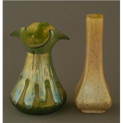 PAIR OF CONTINENTAL ART GLASS VASES 