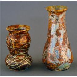 TWO ART GLASS VASES 