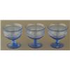 Image 1 : THREE CARDER STEUBEN FRENCH BLUE GLASS SHERBET 
