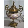 Image 2 : FRENCH CHAMPLEVE MOUNTED PORCELAIN URN,