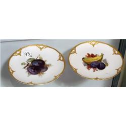 PAIR OF KPM PORCELAIN FRUIT PLATES, han