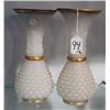 Image 1 : PAIR OF FRENCH OPALECENT HOBNAIL VASES,