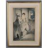Image 1 : LOUIS ICART AQUATINT, girl and dog at P