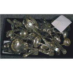 TRAY LOT OF MISCELLANEOUS SILVER FLATWA