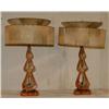 Image 1 : PAIR OF MODERNE PLASTER LAMPS with orig