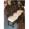 Image 1 : SET OF 6 BAROQUE STYLE OAK CHAIRS 