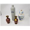 Image 1 : THREE VASES AND CROCKERY