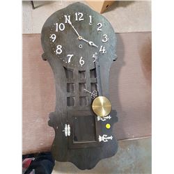WALL CLOCK WITH PENDULUM AND KEY (31.5  TALL, 15  WIDE)
