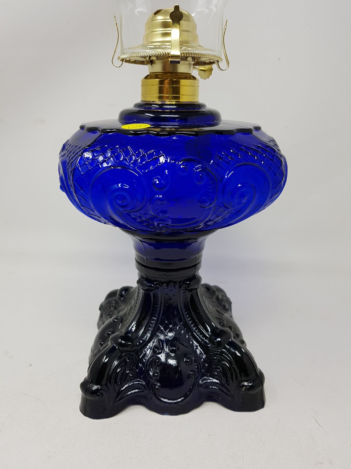 COBALT BLUE 2 COAL OIL LAMP Schmalz Auctions