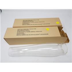 TWO TWIST LOCK LAMP CHIMNEYS