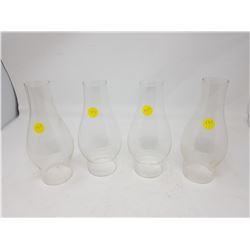 LOT OF FOUR #1 LAMP CHIMNEYS