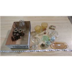 LOT OF COLLECTIBLES (JUICER, ALTOIDS TIN, BELL, ETC.)