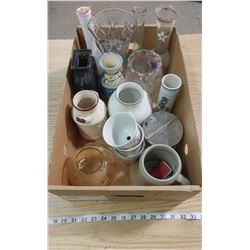 LOT OF VASES, ETC.