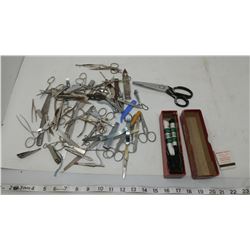 LOT OF ASSORTED NAIL CLIPPERS, SCISSORS, FILES, ETC.