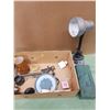 Image 1 : LOT OF ASSORTED ITEMS (LAMP, TACKLE BOX, ETC.)