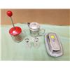 Image 1 : LOT OF ASSORTED ITEMS (SILVER PLATED BUTTER DISH, SALT & PEPPER SHAKERS, ETC.)