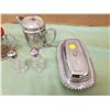 Image 2 : LOT OF ASSORTED ITEMS (SILVER PLATED BUTTER DISH, SALT & PEPPER SHAKERS, ETC.)