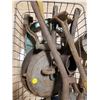 Image 2 : LOT OF CAST IRON TOOLS, PULLEY WHEEL, ETC.