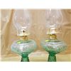 Image 3 : TWO GREEN #2 COAL OIL LAMPS
