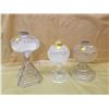 THREE COAL OIL LAMP BASES